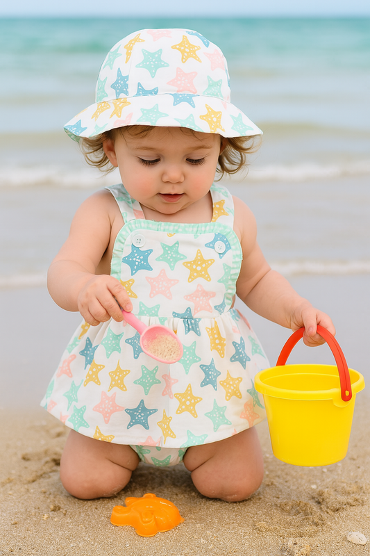 Blue Seashell Bow Ruffle Bubble