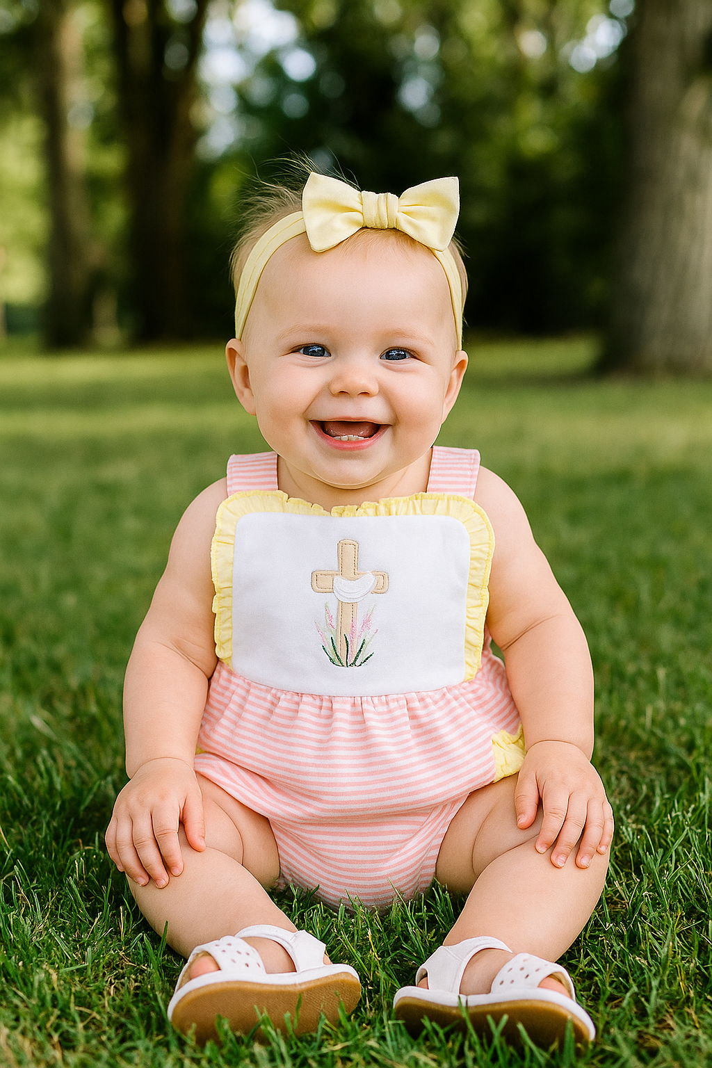 Premium Pink Cross Embroidery Bubble