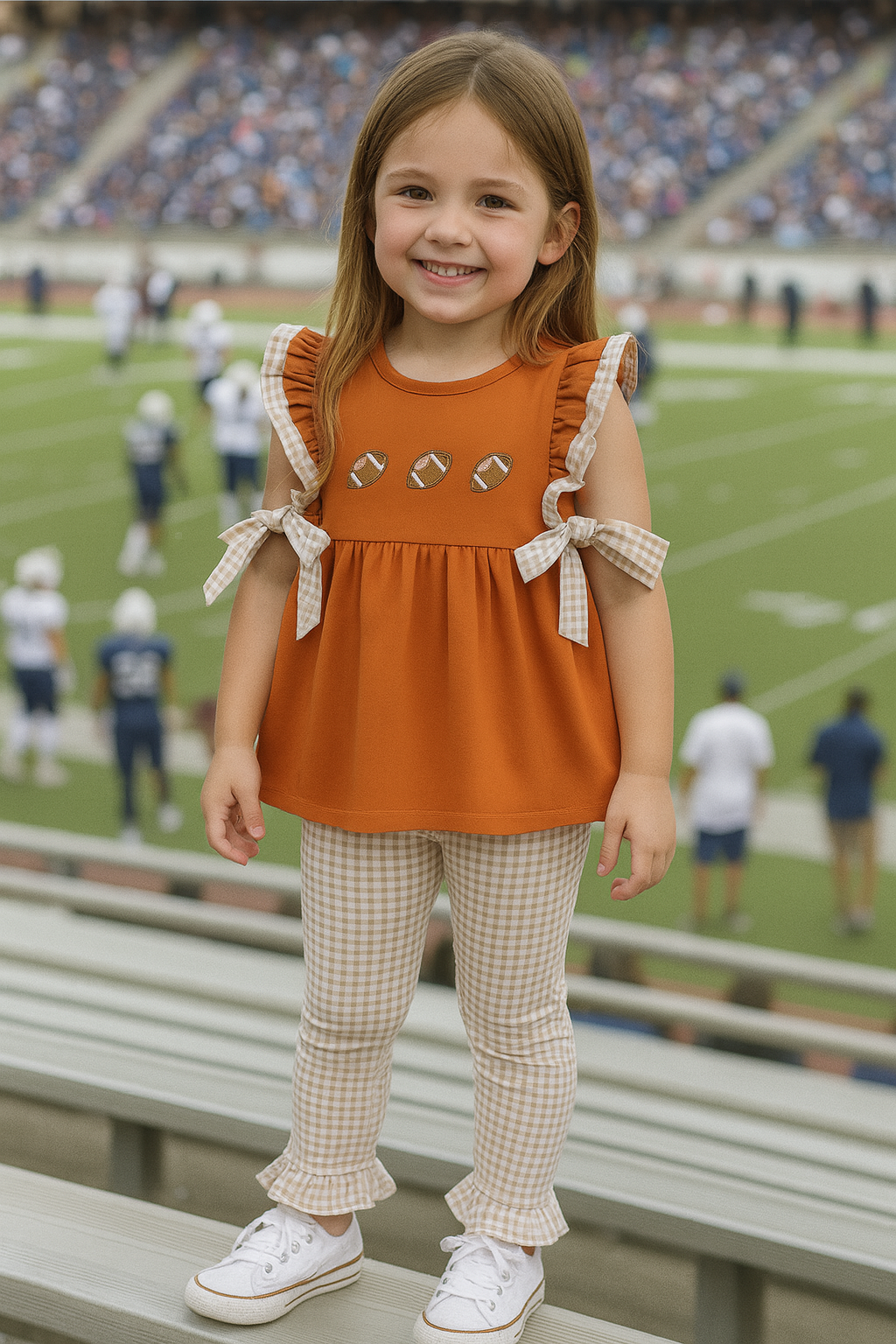 Premium Carmel Football Embroidery Girl Set