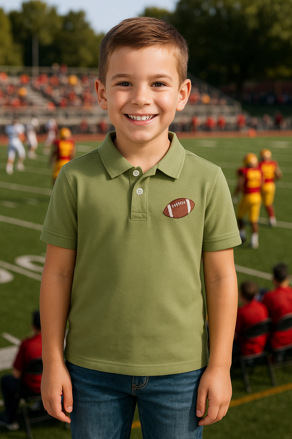 Premium Sage Football Embroidery Boy Shirt