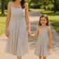 Mint Pink Floral Print Mom&Me Tiered Dress
