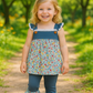 Blue Meadow Charm Lace Ruffle Pants Set