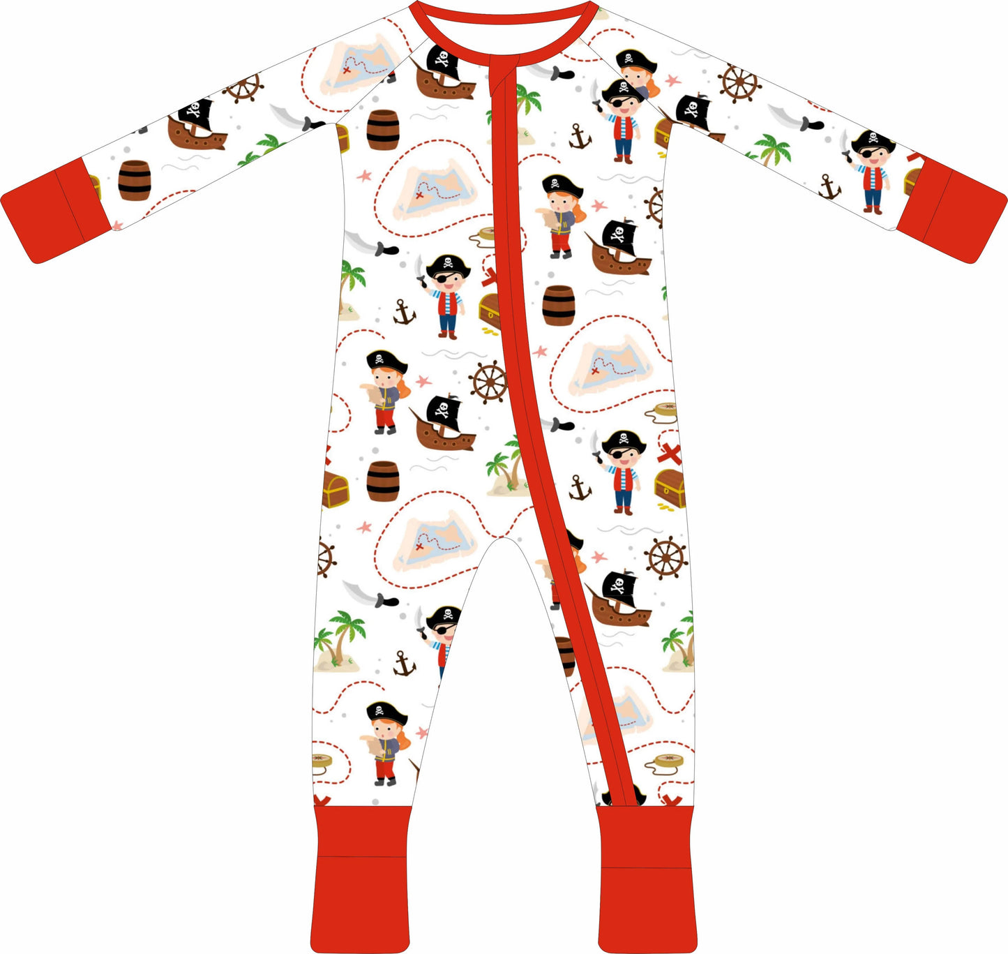 Pirates Treasure Bamboo Convertible Romper