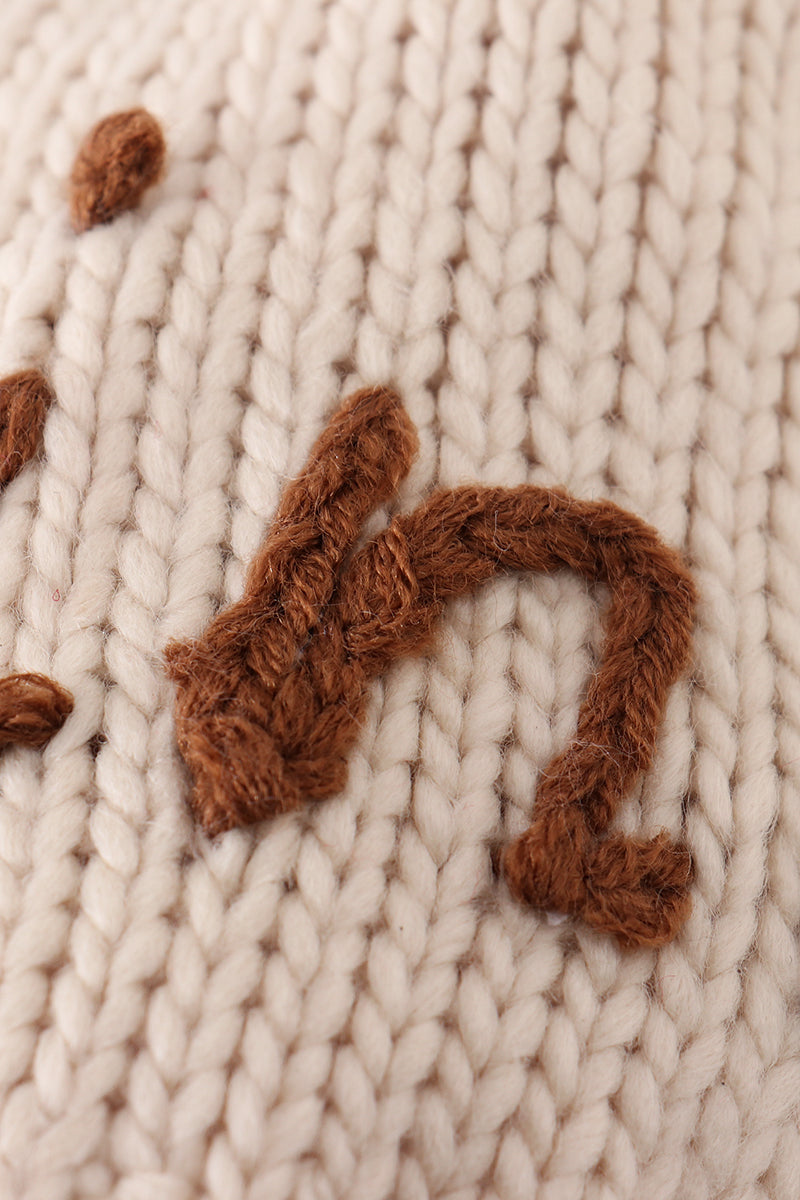 Hand Embroidered Pom Pom Beanie Hat Mommy&Me