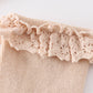 Beige Knit Lace Girls Socks