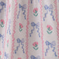 Blue Floral Bow Print Smocked Mom Dress