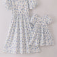 Blue Seashell Bow Mom & Me Dress