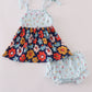 Blue Floral Bloomer Set
