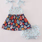 Blue Floral Bloomer Set
