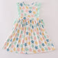 Blue Seashell Bow Ruffle Dress