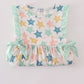 Blue Seashell Bow Ruffle Dress