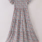 Floral Print Smocked Mom Dress
