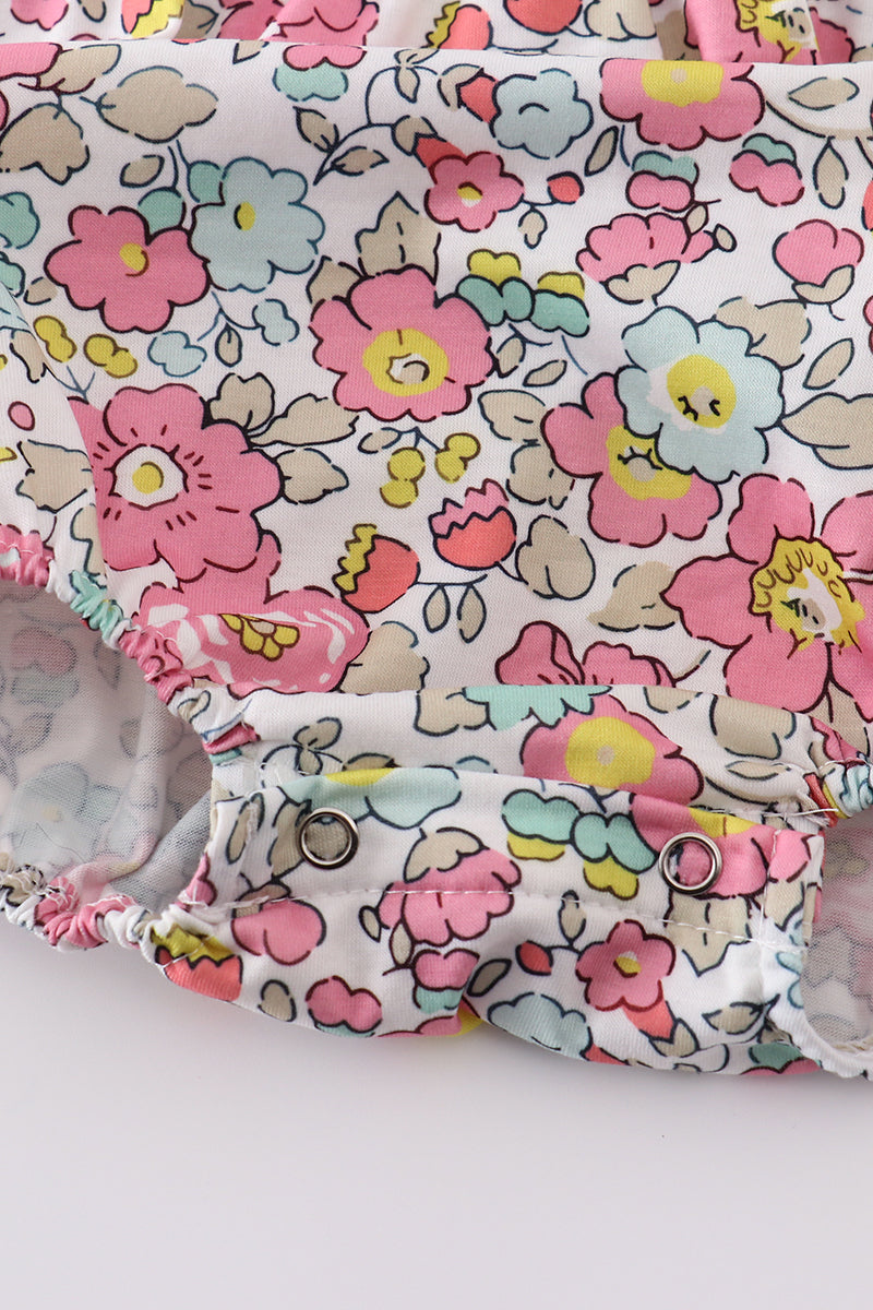 Pink & Aqua Floral Print Bubble