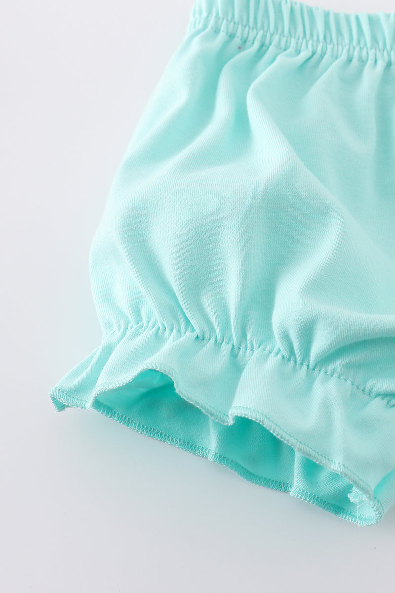 Pink & Aqua Floral Print Bloomer Set