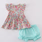 Pink & Aqua Floral Print Bloomer Set