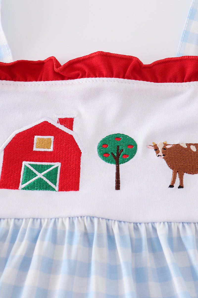 Blue Farm Embroidery Tiered Dress