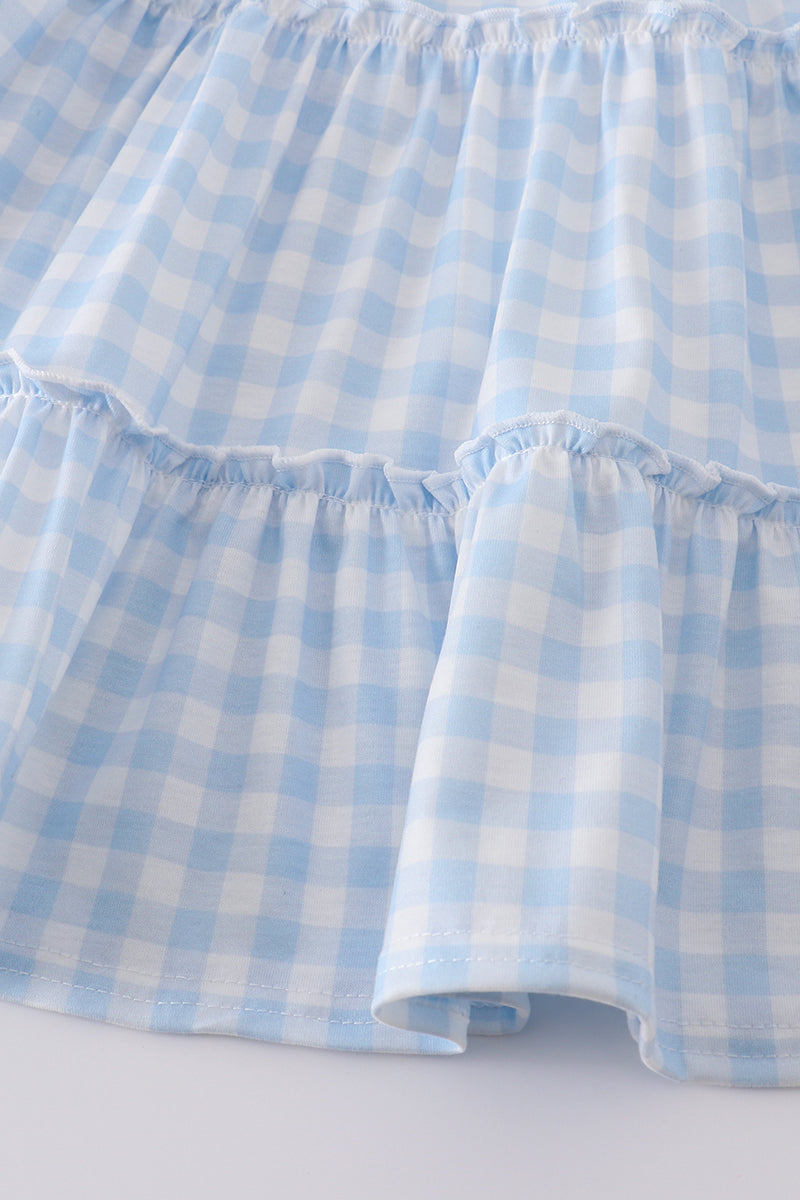 Blue Farm Embroidery Tiered Dress