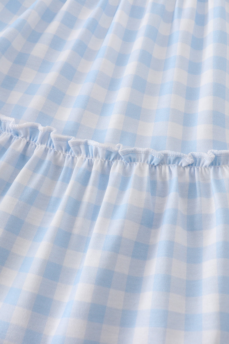 Blue Farm Embroidery Tiered Dress