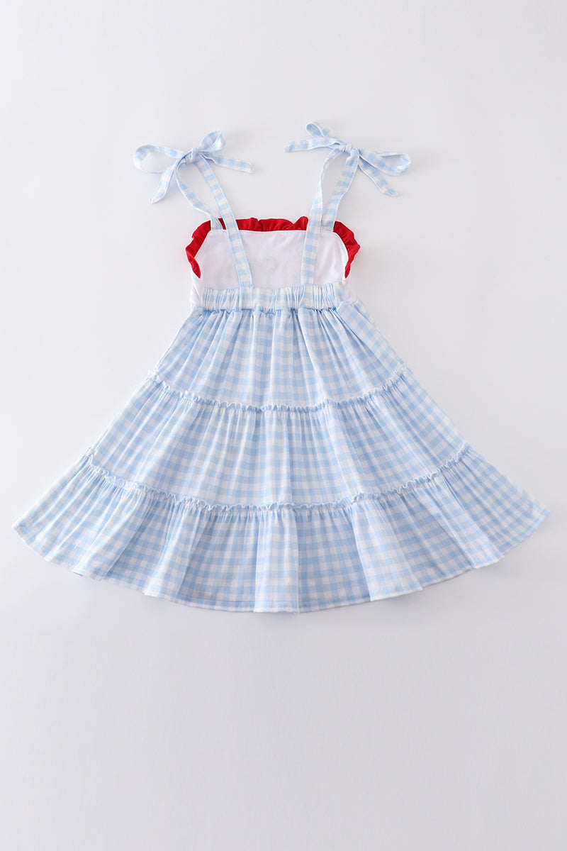 Blue Farm Embroidery Tiered Dress
