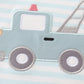 Blue Stripe Crane Truck Applique Top