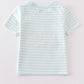 Blue Stripe Crane Truck Applique Top