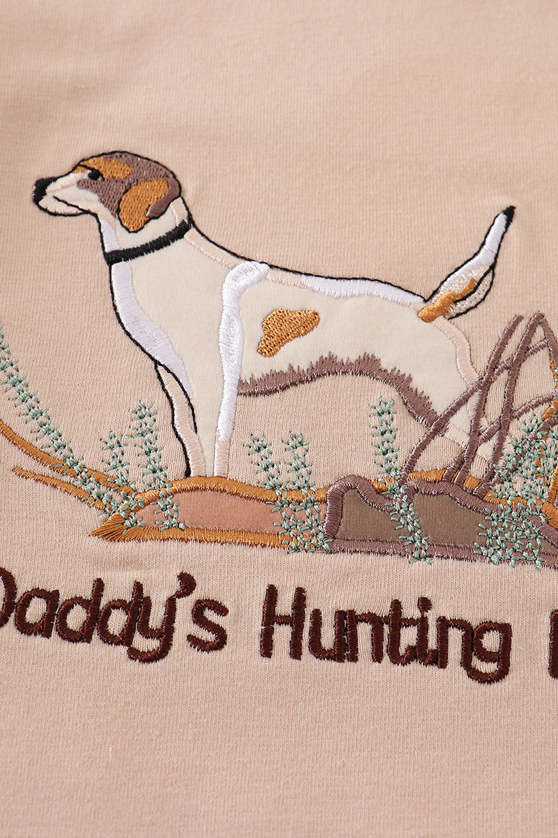 Daddy's Hunting Buddy Embroidery Boy Top