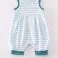 Blue Stripe Cow Embroidery Boy Bubble