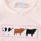 Pink Cow Embroidery Girl Skort Set