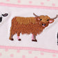 Pink Cow Embroidery Girl Skort Set