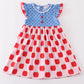 Blue Apple Dot Ruffle Dress