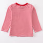 Red Stripe Football Embroidery Top