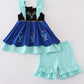 Navy Anna Embroidery Ruffle Girl Set