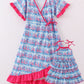 Blue Sailboat Serenade Print Mom&Me Dress
