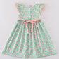 Green Floral Print Girl Mom & Me Dress