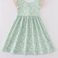 Green Floral Print Girl Mom & Me Dress