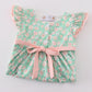 Green Floral Print Girl Mom & Me Dress