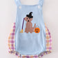 Blue Halloween Witch Dog Embroidery Boy Bubble