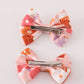 Pumpkin Floral Print 2Pc Hair Bow