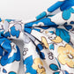 Blue Floral Print Hair Sailor Bow
