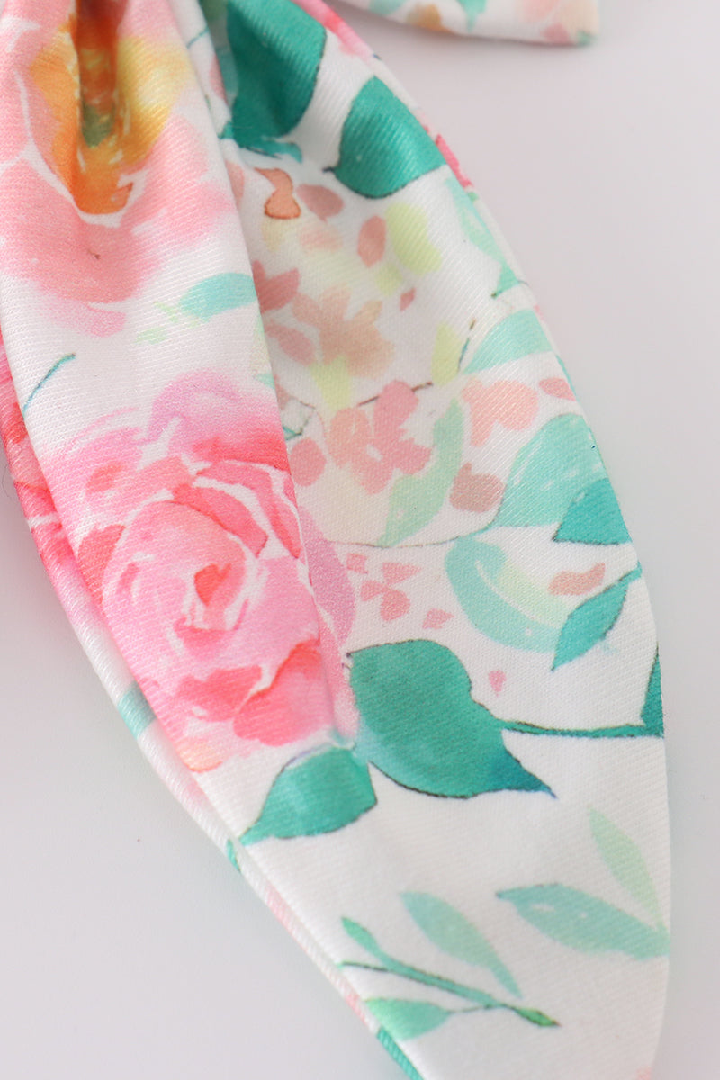 Pastel Petal Charm Print Girl Sailor Bow