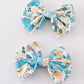Blue Aqua Meadow Girl Piggie Hair Bow