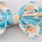 Blue Aqua Meadow Girl Piggie Hair Bow