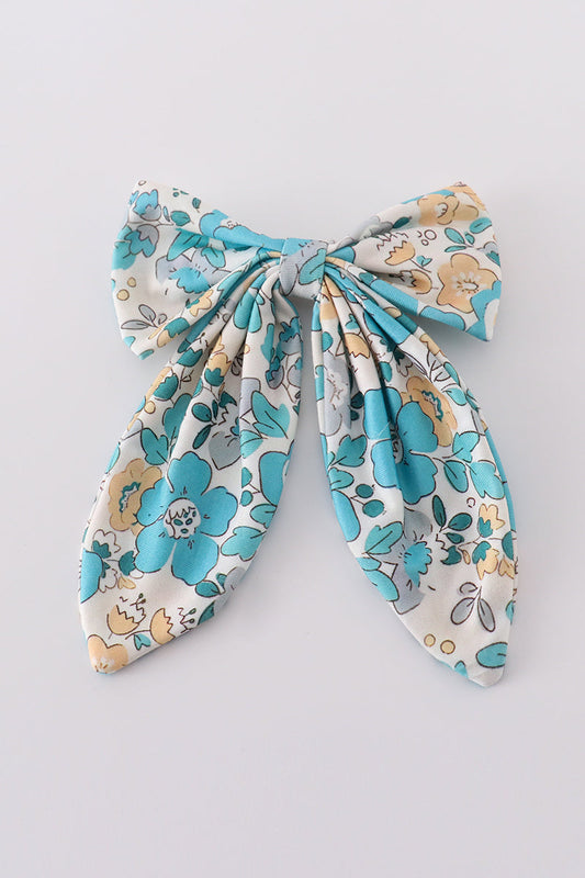 Blue Aqua Meadow Girl Sailor Bow