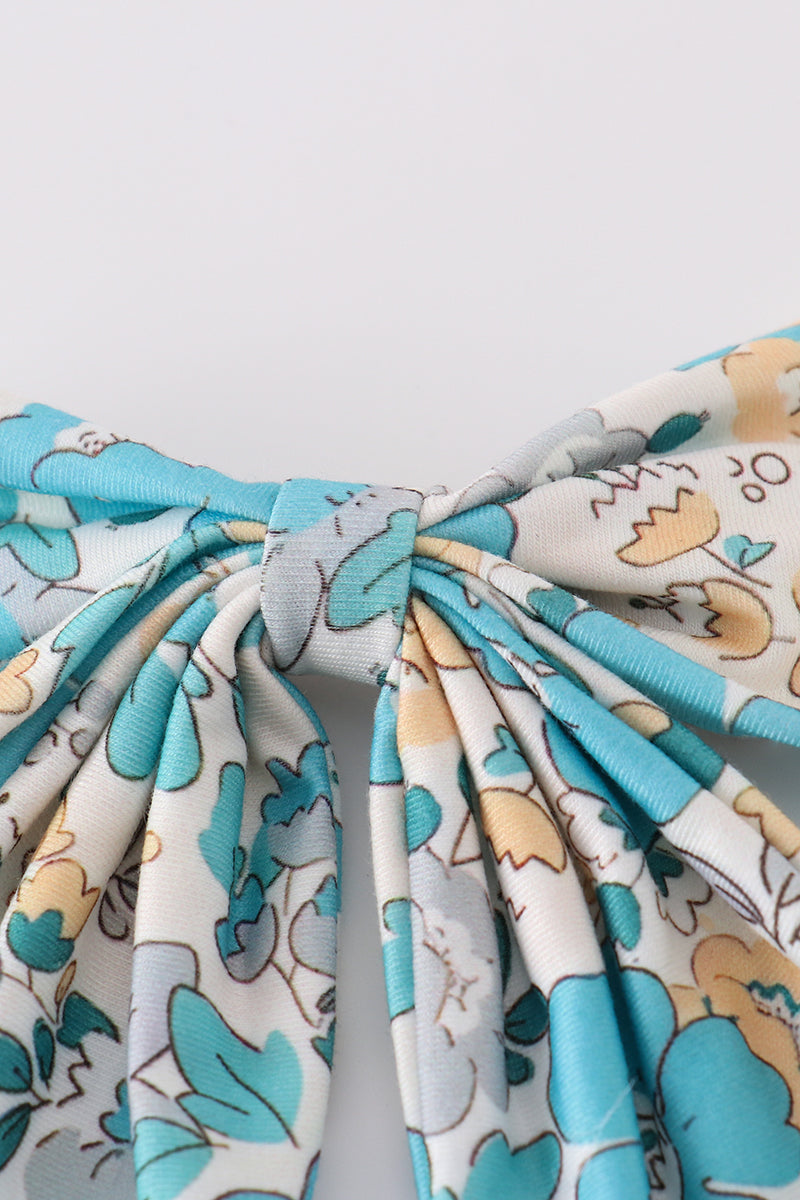 Blue Aqua Meadow Girl Sailor Bow