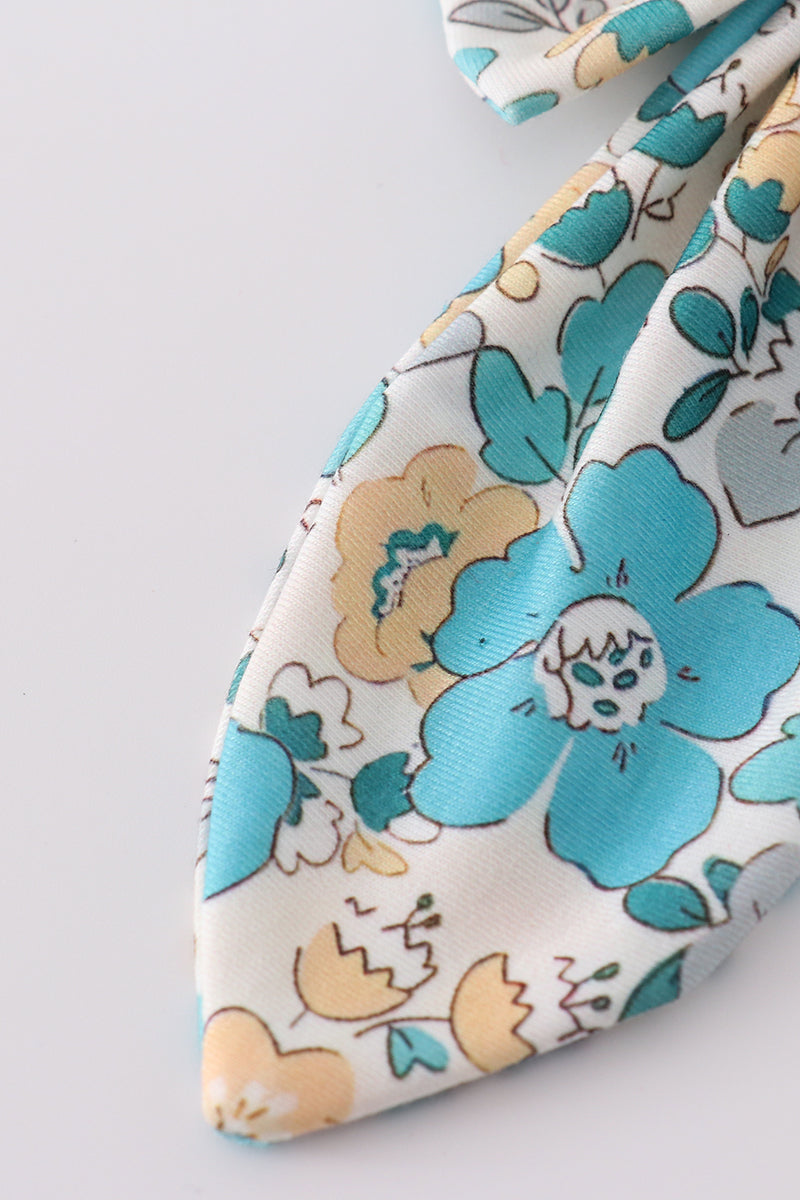 Blue Aqua Meadow Girl Sailor Bow