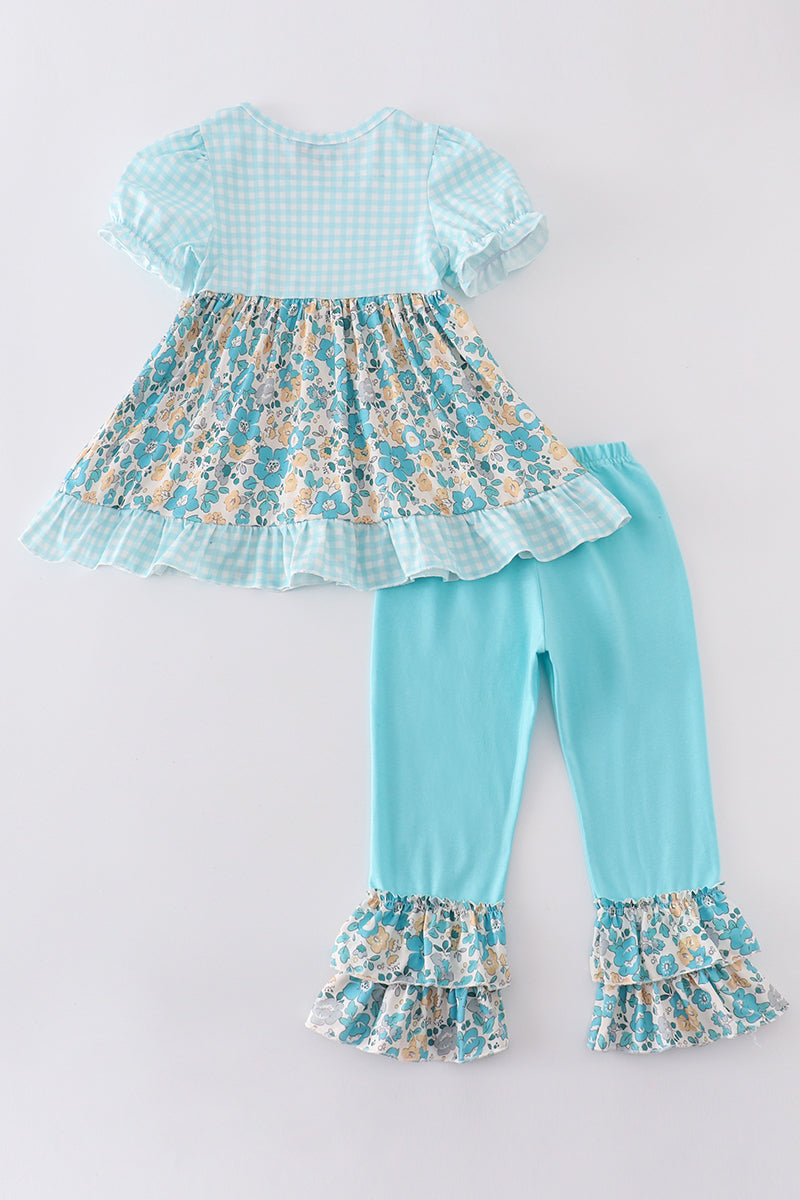 Blue Aqua Meadow Girl Set
