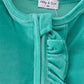 Turquoise Velvet Girl Romper