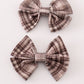 Brown Plaid Girl Hair Sailor Bow