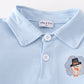 Blue Thanksgiving Turkey Embroidery Plaid Boy Set