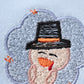 Blue Thanksgiving Turkey Embroidery Plaid Boy Set